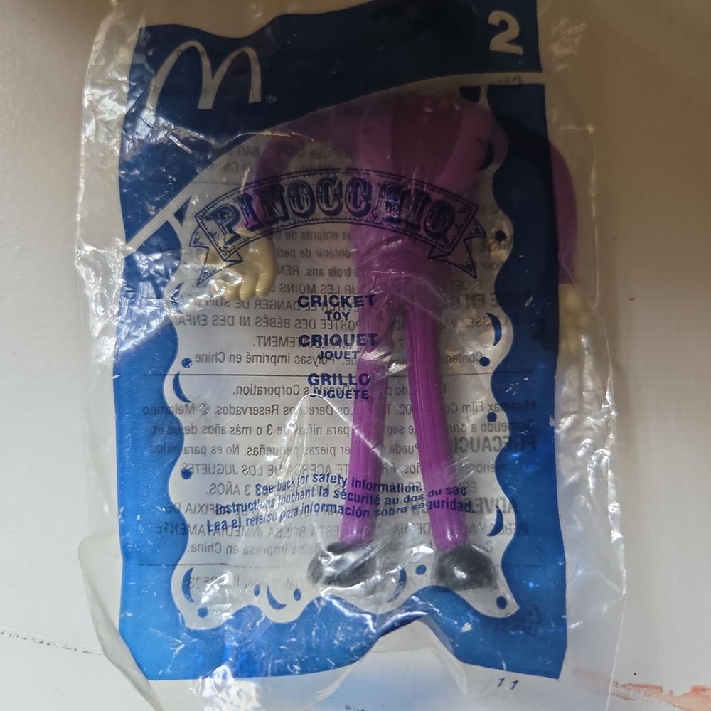2002 McDonald's Pinocchio Cricket Happy Meal Toy #2 Sealed